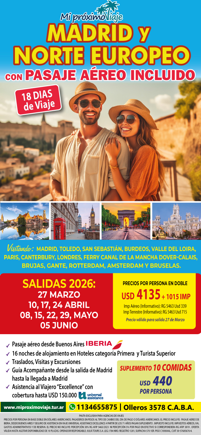 MADRID Y NORTE EUROPEO CON AEREO